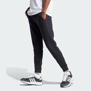 Adidas Fleece 3 Stripe Tapered Pants All Black IJ8885 Men’s MEDIUM – NEW